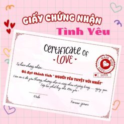 [QUÀ TẶNG] Giấy Chứng Nhận Tình Yêu
