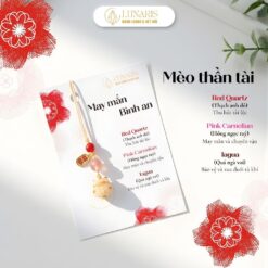 Dây Đeo Điện Thoại, Móc Khoá Đá Phong Thuỷ, Mèo Chiêu Tài Thu Hút May Mắn, Cầu Bình An