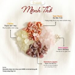 Túi Đá Vụn, Đá Năng Lượng Mix Phong Thủy, Theo Mệnh Ngũ Hành Kim Mộc Thủy Hỏa Thổ