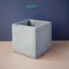 Chậu Xi Măng Đá Mài Vuông 25x25cm Trồng Cây Nội Thất, Đủ Màu Trắng, Đen, Xám
