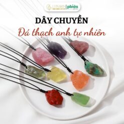 Dây Chuyền Đá Thạch Anh Thô Tự Nhiên Vòng Cổ Năng Lượng Tích Cực Thu Hút May Mắn