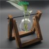 Kệ gỗ lọ thuỷ tinh bóng đèn, chậu xích đu 1,2,3 lọ trang trí vintage, Bình Trồng Cây Thủy Sinh