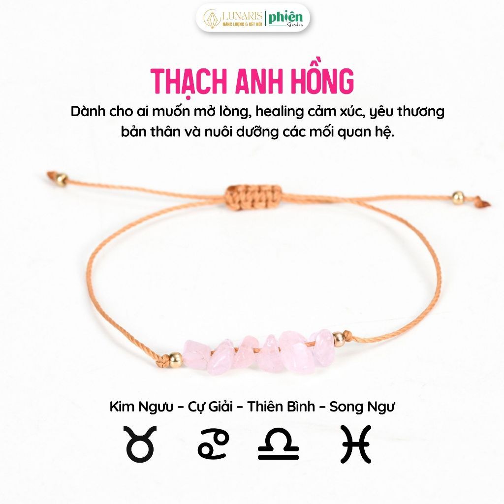 Vòng Tay Năng Lượng 12 Cung Hoàng Đạo Đá Thạch Anh Tự Nhiên Mang May Mắn, Tích Cực